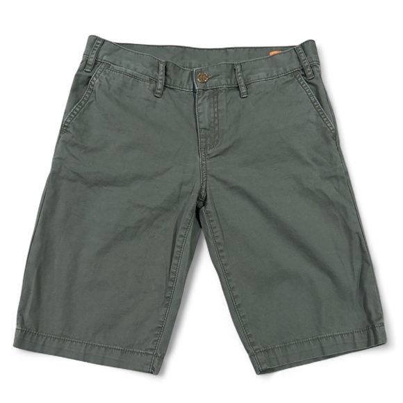 Tory Burch Women's Green Mid Rise Bermuda Chino Shorts Size 26 - Picture 1 of 7